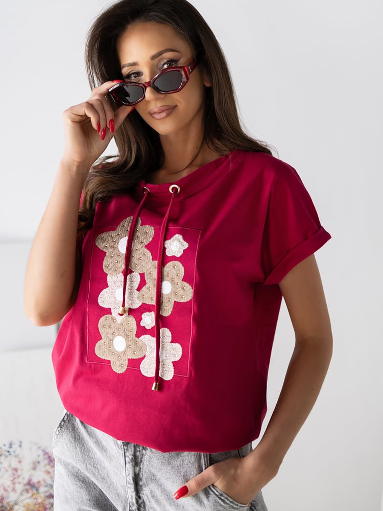 BLUZKA LUNERA BORDOWA