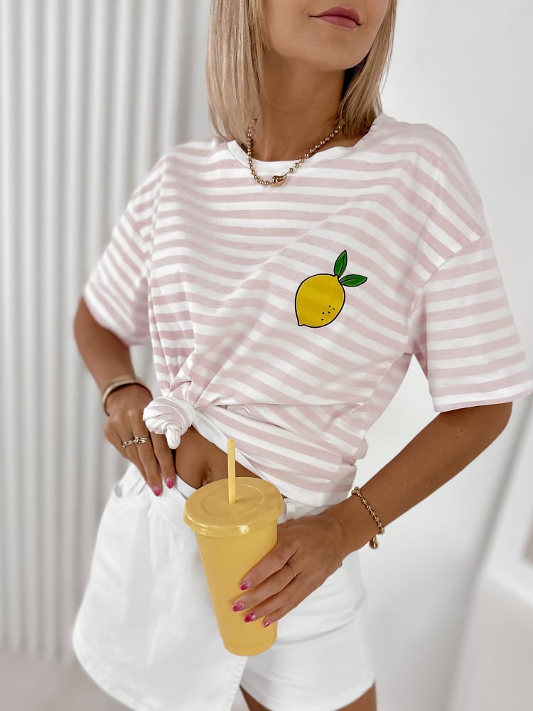 BLUZKA CITRON PUDROWY RÓŻ