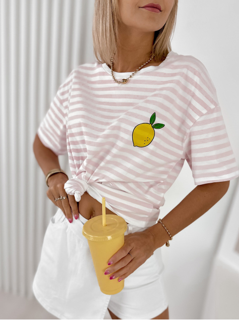 BLUZKA CITRON PUDROWY RÓŻ