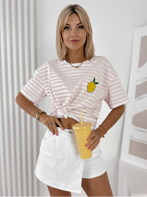 BLUZKA CITRON PUDROWY RÓŻ