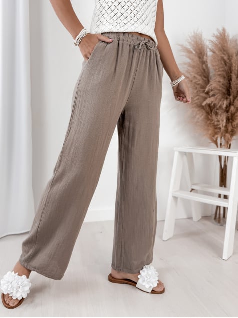 SPODNIE LEROS CIEMNOBEŻOWE