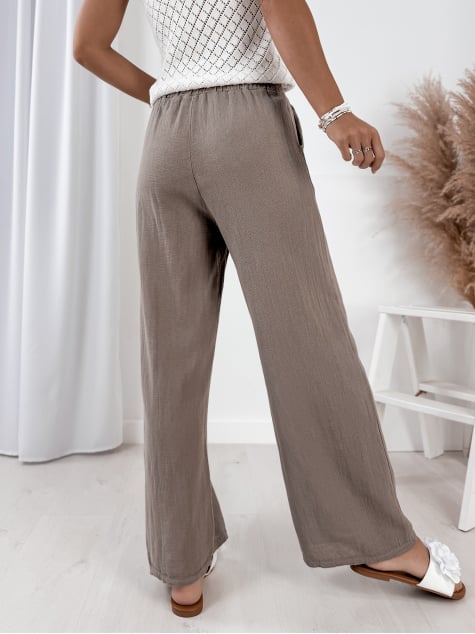 SPODNIE LEROS CIEMNOBEŻOWE