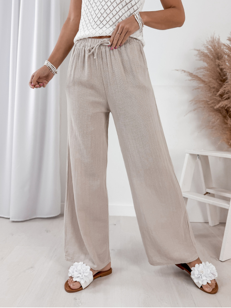 SPODNIE LEROS BEŻOWE