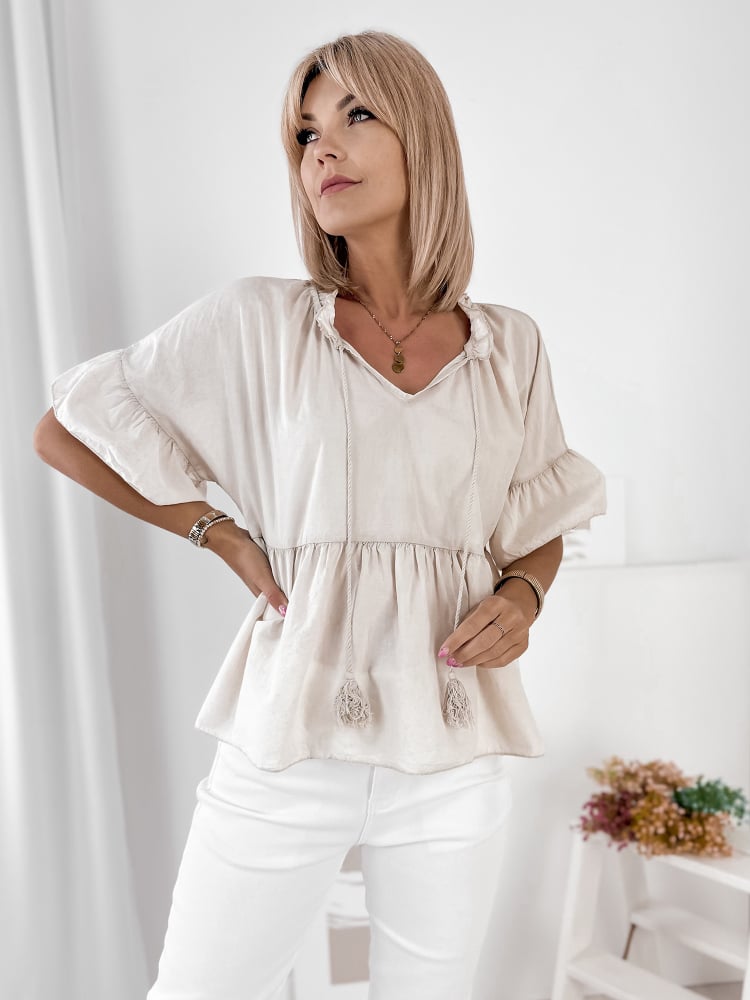 BLUZKA FAVINYA BEŻOWA