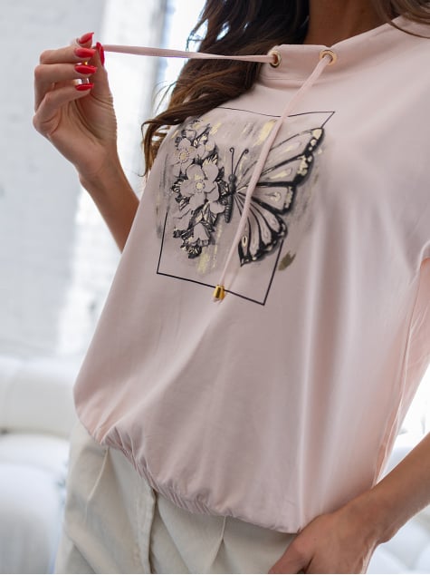 BLUZKA KELISSA PUDROWY RÓŻ