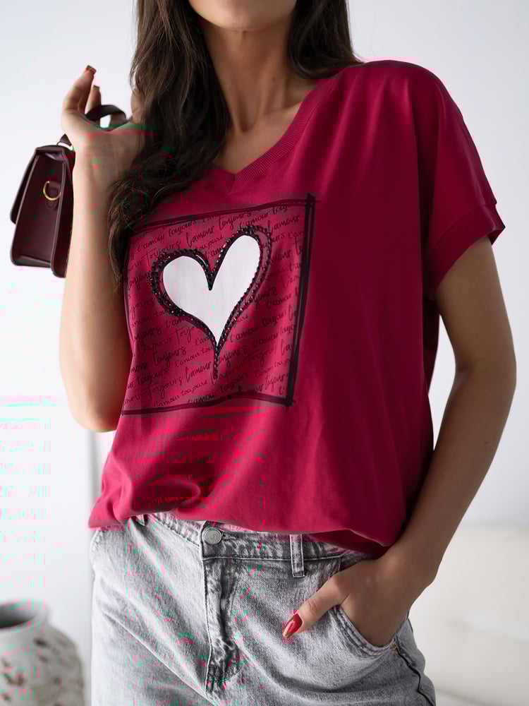 BLUZKA ELZANI BORDOWA