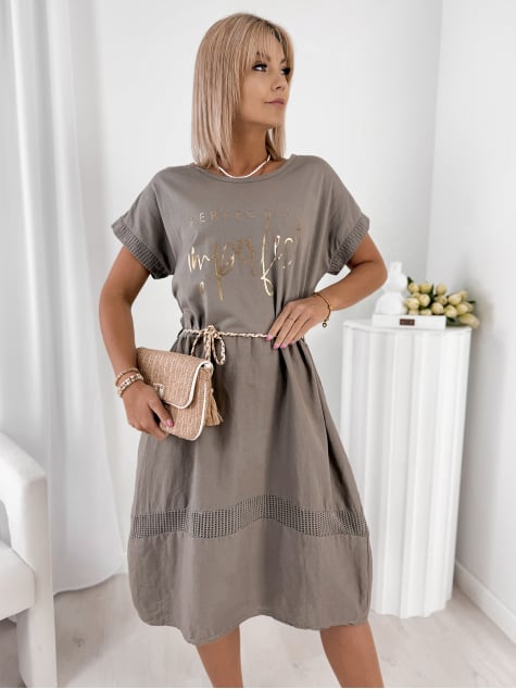 SUKIENKA SANTORINIA CIEMNOBEŻOWA