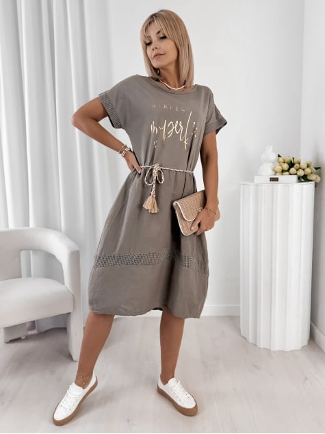 SUKIENKA SANTORINIA CIEMNOBEŻOWA