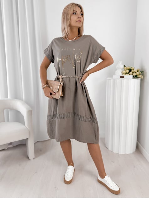 SUKIENKA SANTORINIA CIEMNOBEŻOWA