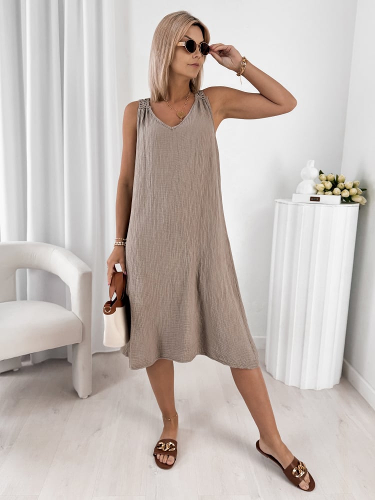 SUKIENKA BORJA CIEMNOBEŻOWA