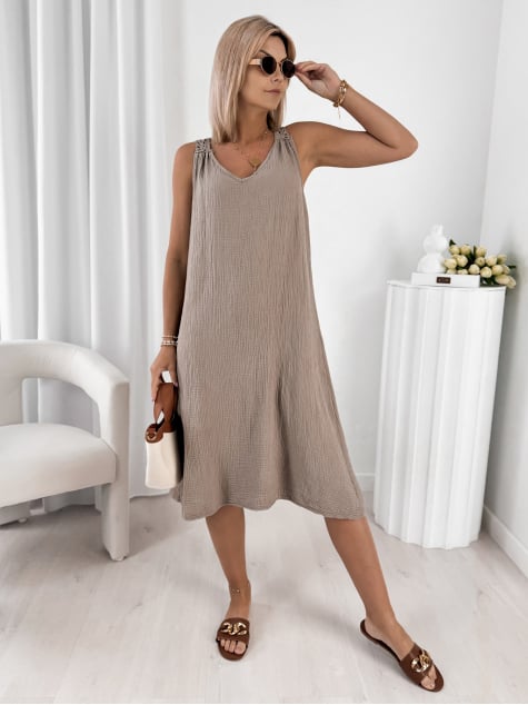 SUKIENKA BORJA CIEMNOBEŻOWA