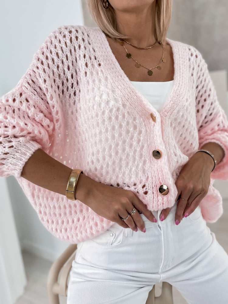 SWETER FJOLNA PUDROWY RÓŻ