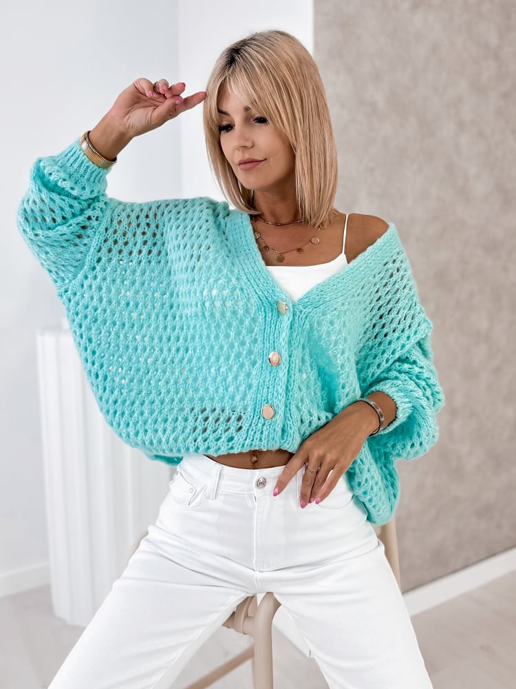 SWETER FJOLNA MIĘTOWY