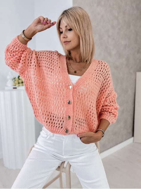 SWETER FJOLNA KORALOWY