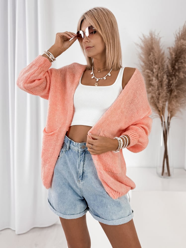 KARDIGAN ANTILA KORALOWY