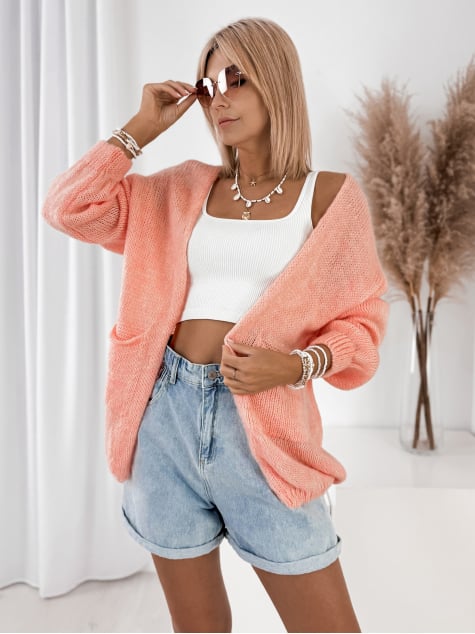 KARDIGAN ANTILA KORALOWY