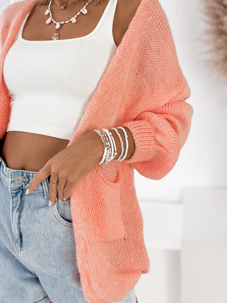 KARDIGAN ANTILA KORALOWY