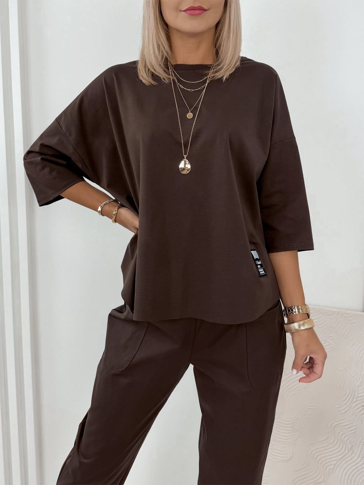 KOMPLET GENI CIEMNOBRĄZOWY