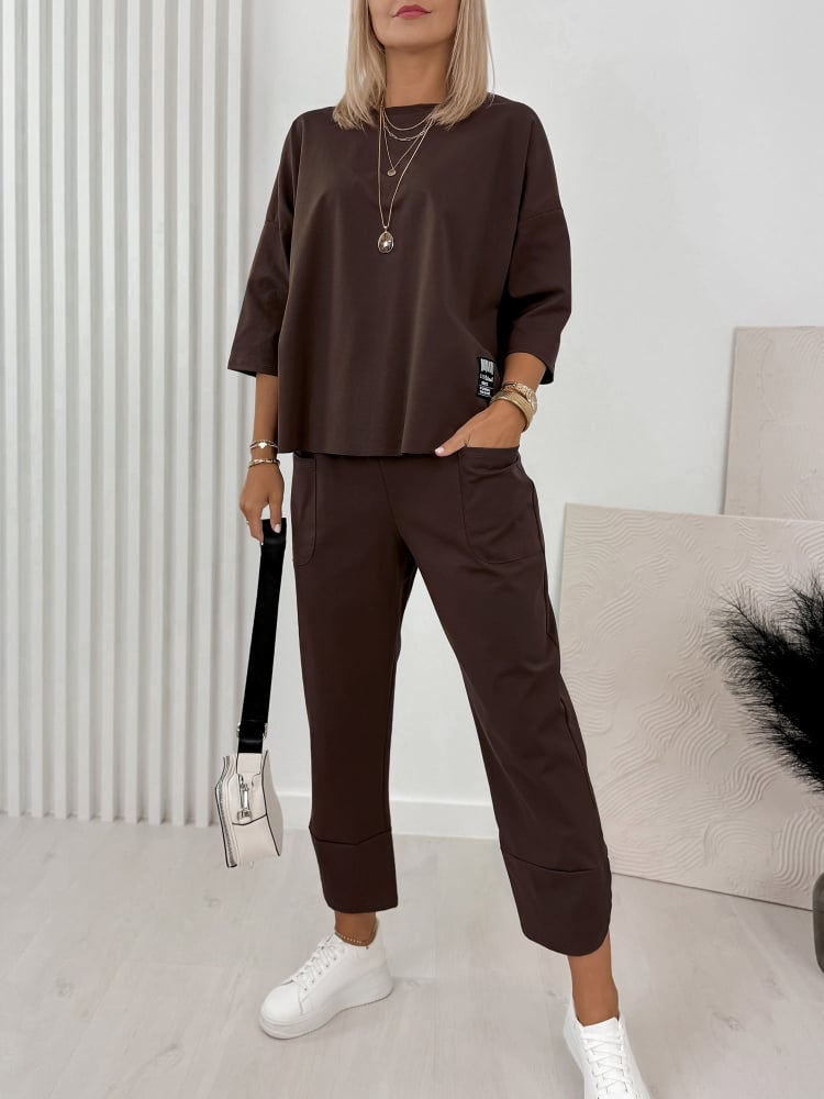 KOMPLET GENI CIEMNOBRĄZOWY