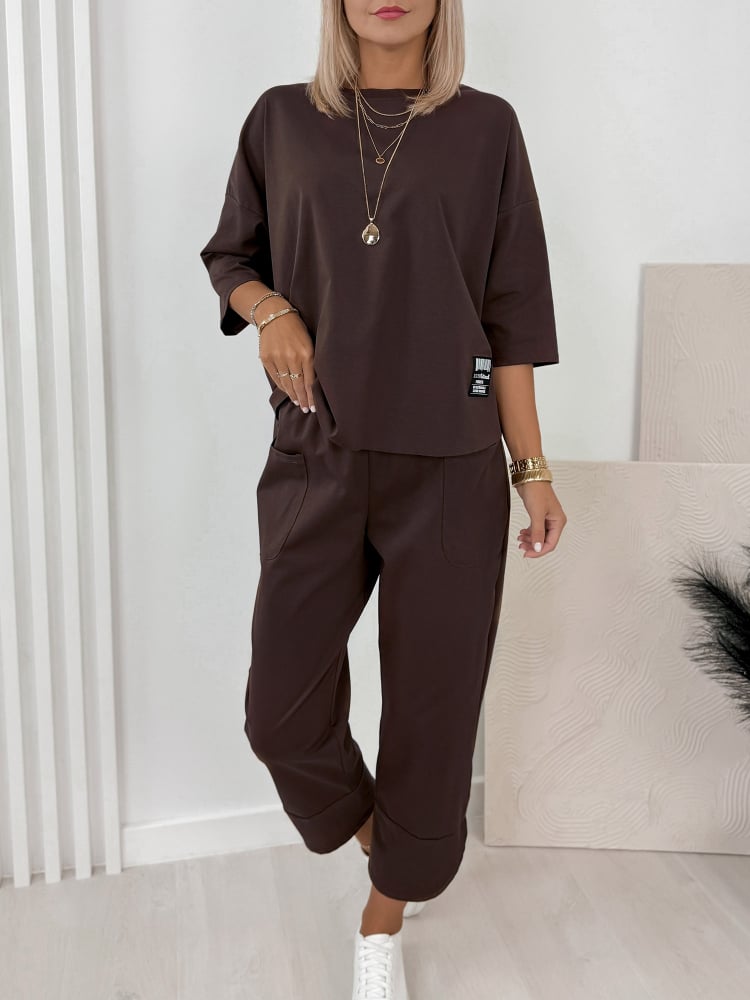 KOMPLET GENI CIEMNOBRĄZOWY