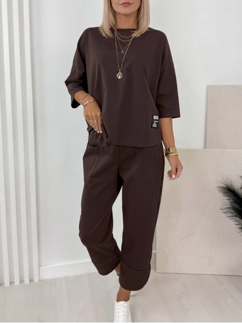 KOMPLET GENI CIEMNOBRĄZOWY