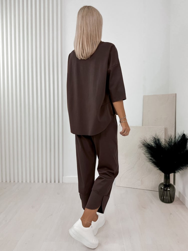 KOMPLET GENI CIEMNOBRĄZOWY