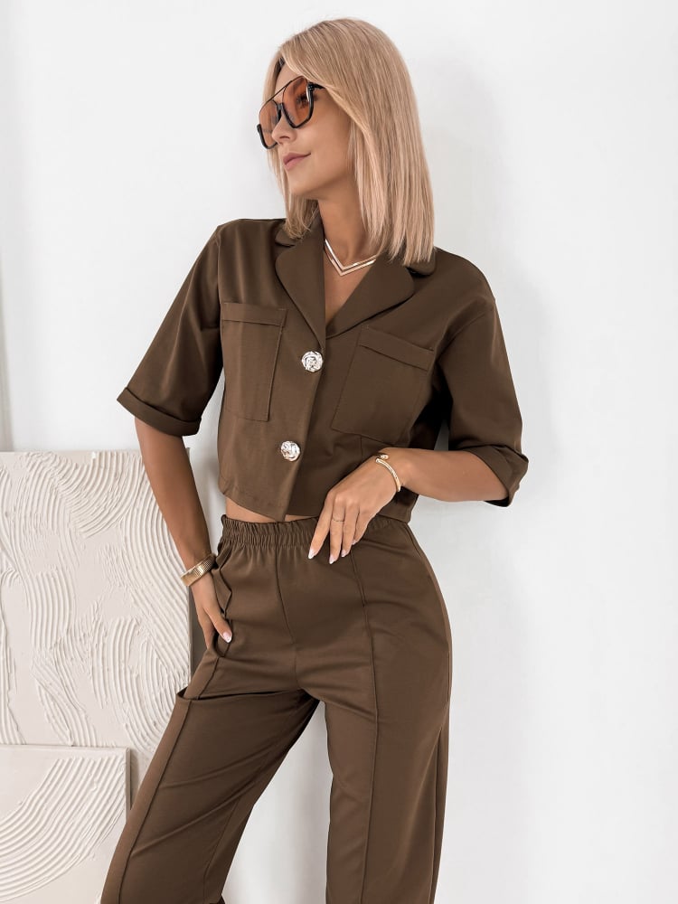 KOMPLET ANGELIQUE BRĄZOWY