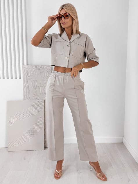 KOMPLET ANGELIQUE CIEMNOBEŻOWY