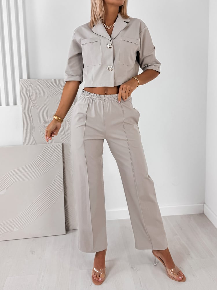 KOMPLET ANGELIQUE CIEMNOBEŻOWY