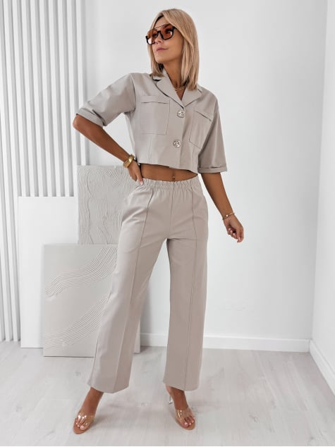 KOMPLET ANGELIQUE CIEMNOBEŻOWY