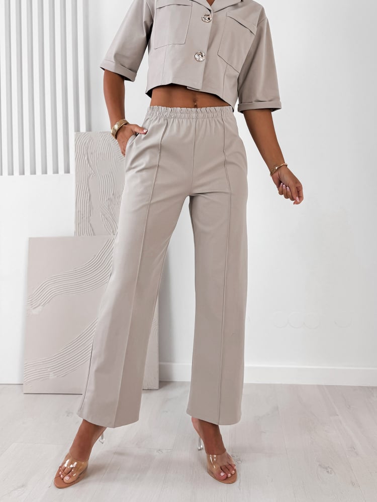 KOMPLET ANGELIQUE CIEMNOBEŻOWY