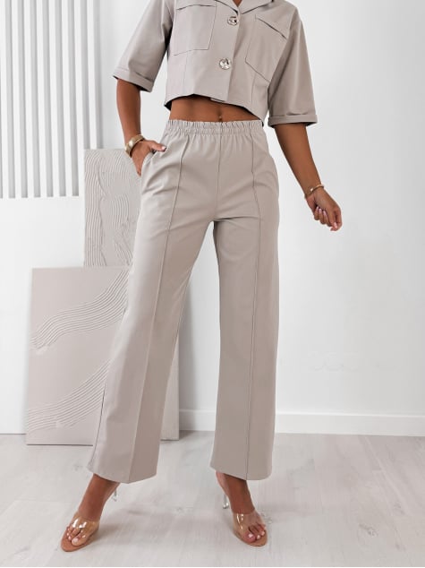 KOMPLET ANGELIQUE CIEMNOBEŻOWY