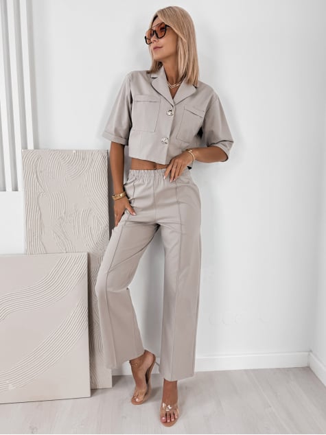 KOMPLET ANGELIQUE CIEMNOBEŻOWY