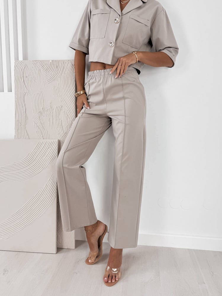 KOMPLET ANGELIQUE CIEMNOBEŻOWY