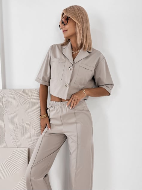 KOMPLET ANGELIQUE CIEMNOBEŻOWY