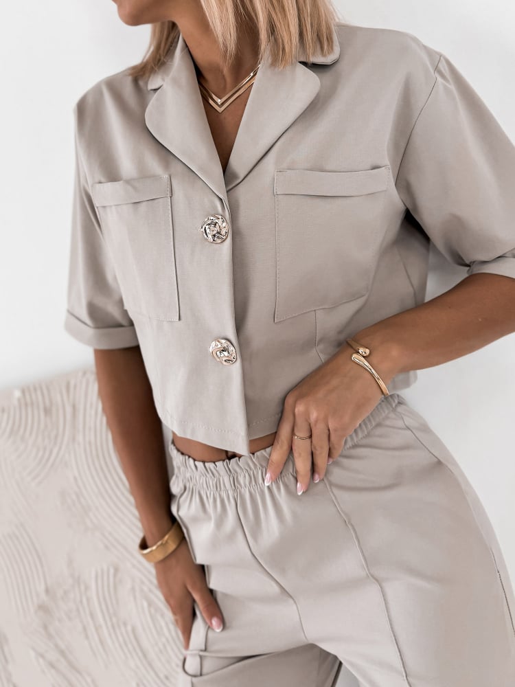 KOMPLET ANGELIQUE CIEMNOBEŻOWY