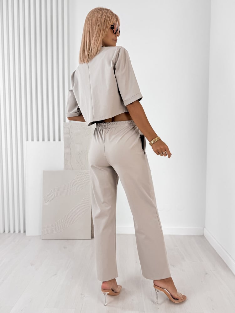 KOMPLET ANGELIQUE CIEMNOBEŻOWY