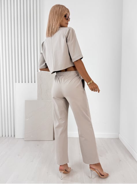 KOMPLET ANGELIQUE CIEMNOBEŻOWY