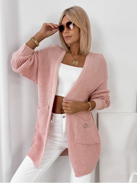 KARDIGAN CLEMENCE PUDROWY RÓŻ