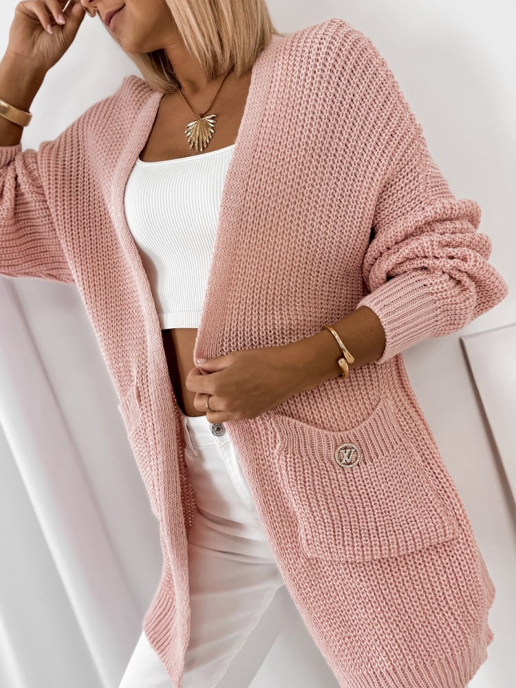 KARDIGAN CLEMENCE PUDROWY RÓŻ