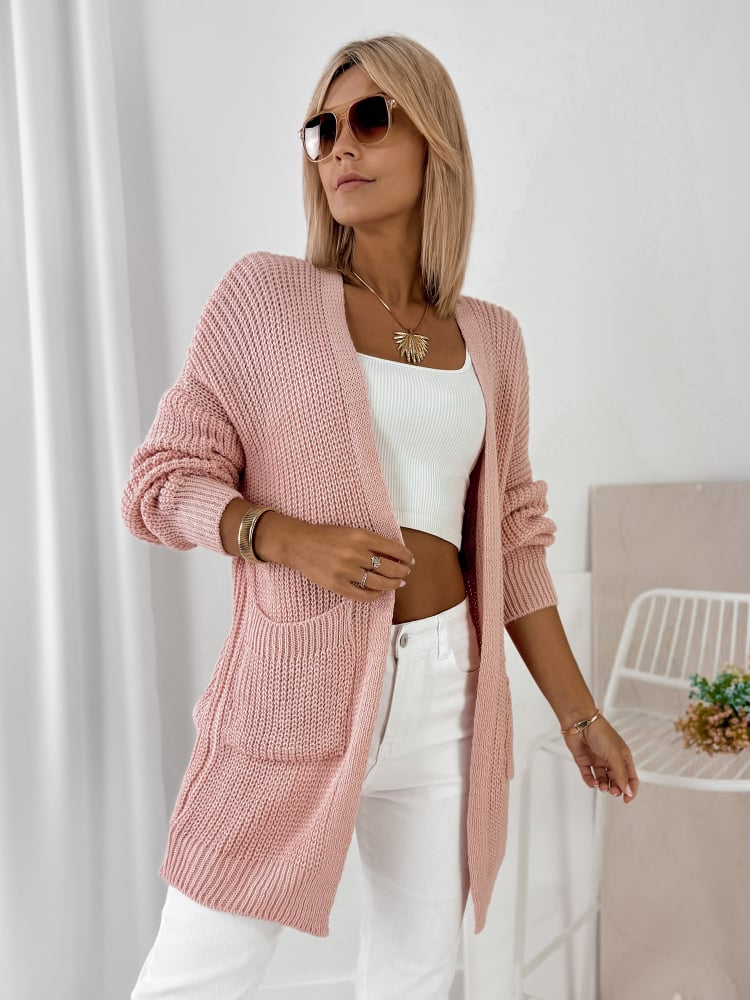 KARDIGAN CLEMENCE PUDROWY RÓŻ