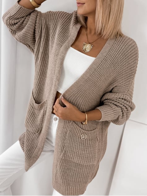 KARDIGAN CLEMENCE CIEMNOBEŻOWY