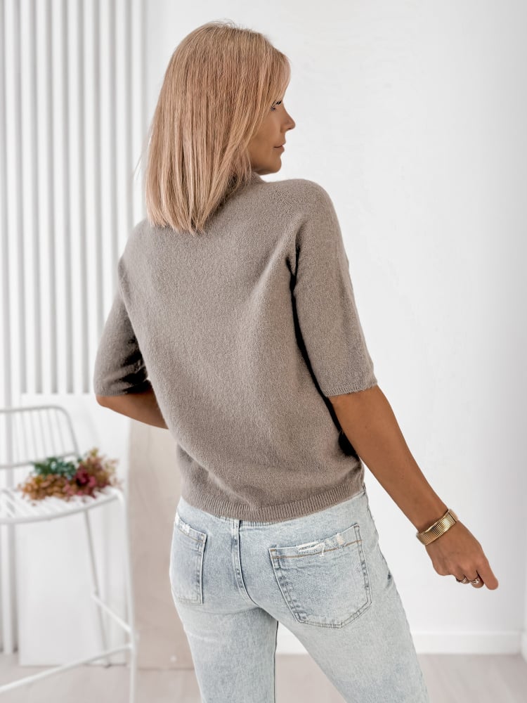 SWETER CASTILLE CIEMNOBEŻOWY