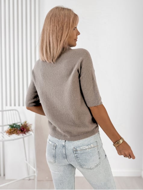 SWETER CASTILLE CIEMNOBEŻOWY