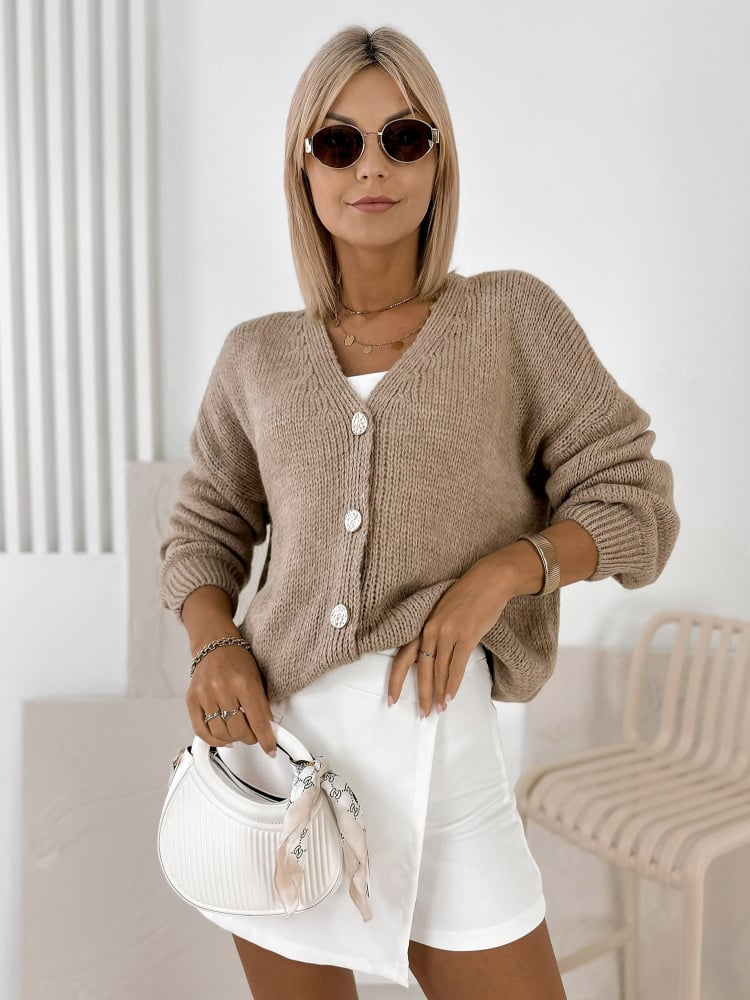 SWETER LUCIA CIEMNOBEŻOWY