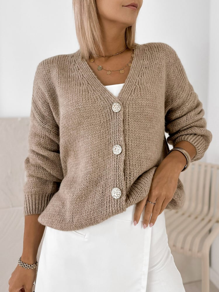 SWETER LUCIA CIEMNOBEŻOWY