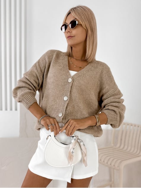 SWETER LUCIA CIEMNOBEŻOWY