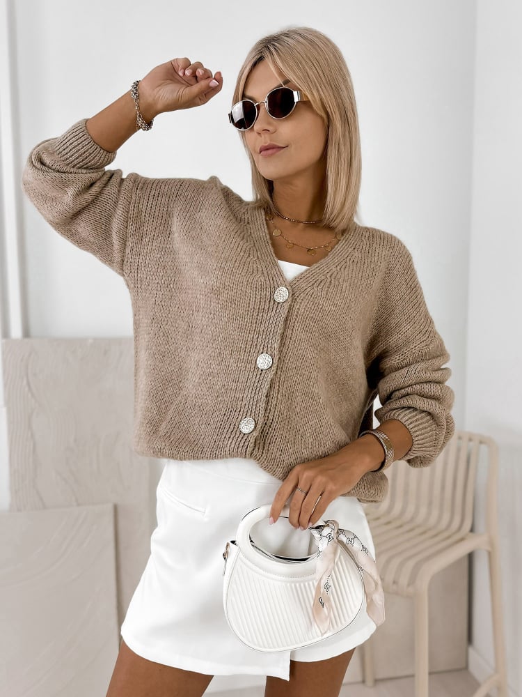 SWETER LUCIA CIEMNOBEŻOWY