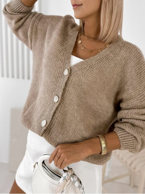 SWETER LUCIA CIEMNOBEŻOWY