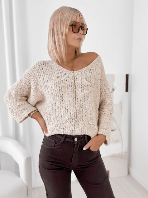 SWETER PERINA BEŻOWY